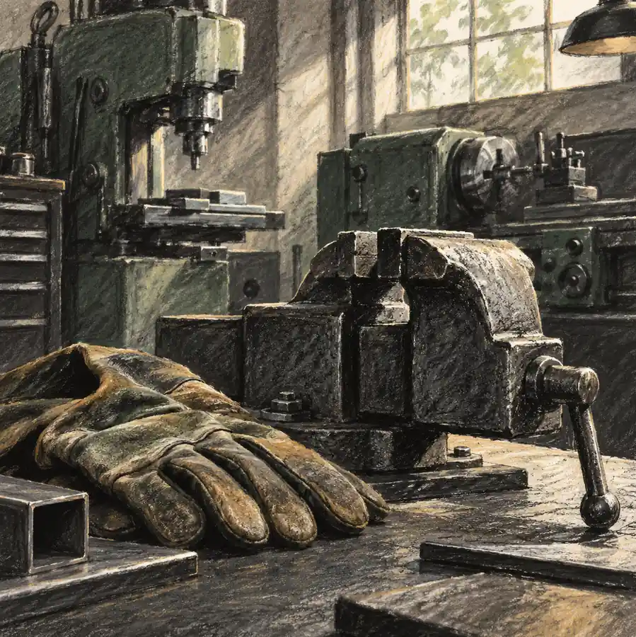 Illustration of fabrication businesses equipment and workspace